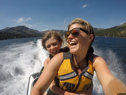 Mother and Son on a Jet Ski on Lake Mead